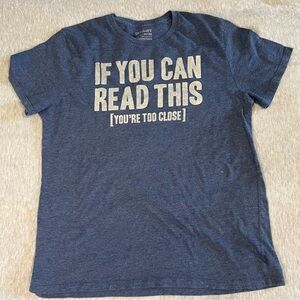 Old Navy Blue Graphic Tee “If You Can Read This”
